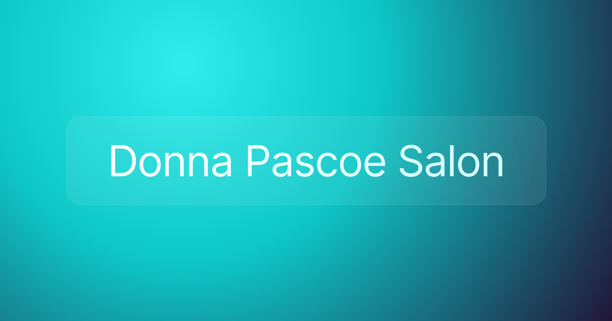 Donna Pascoe Salon