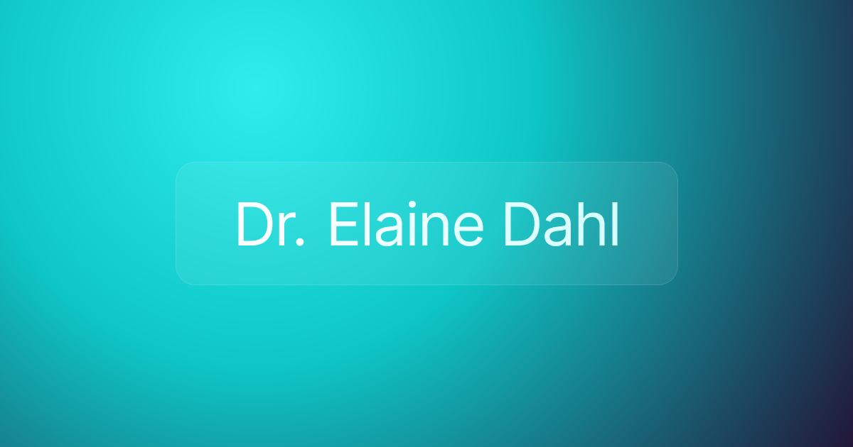 Dr. Elaine Dahl