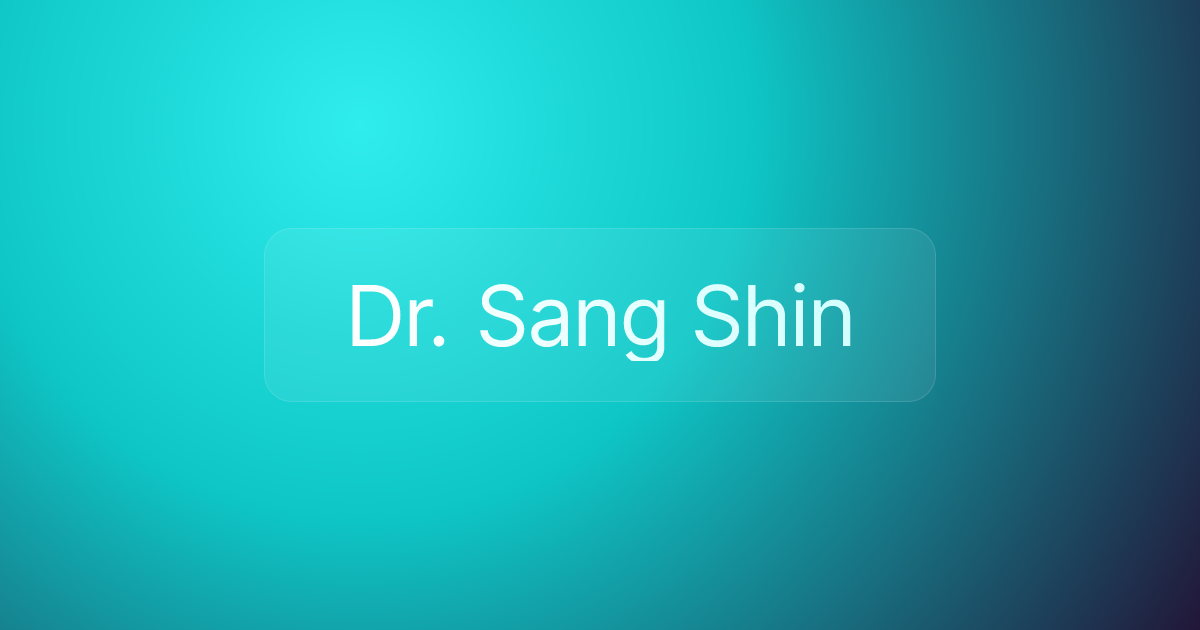 Dr. Sang Shin