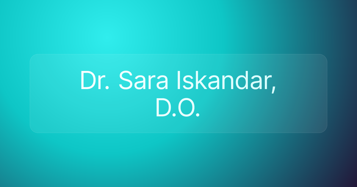 Dr. Sara Iskandar, D.O.