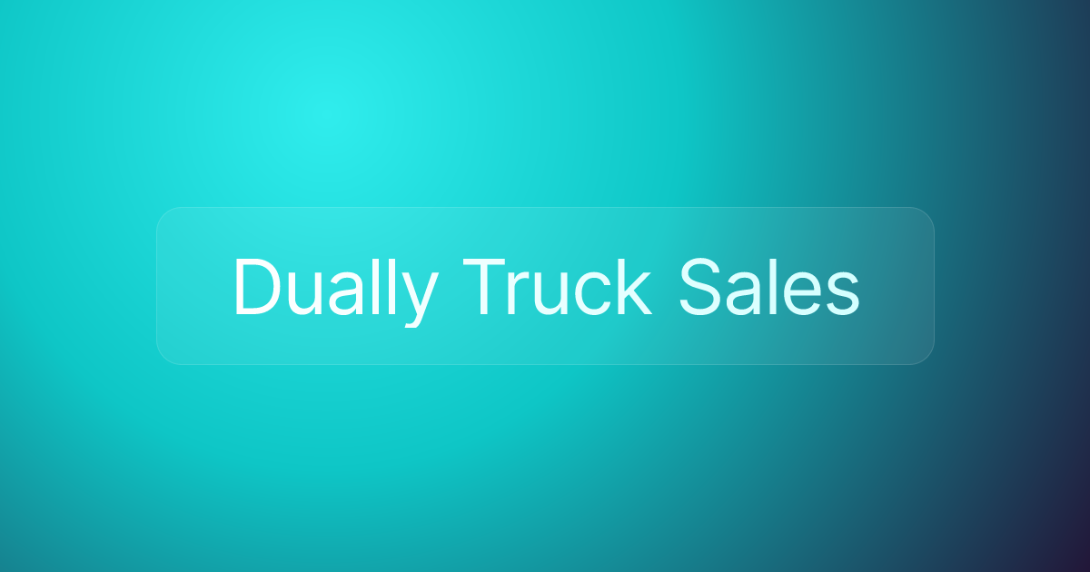 Dually Truck Sales