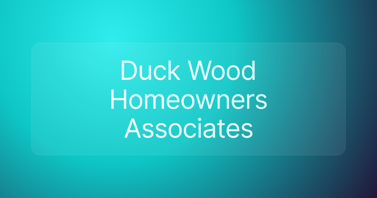 Duck Wood Homeowners Associates