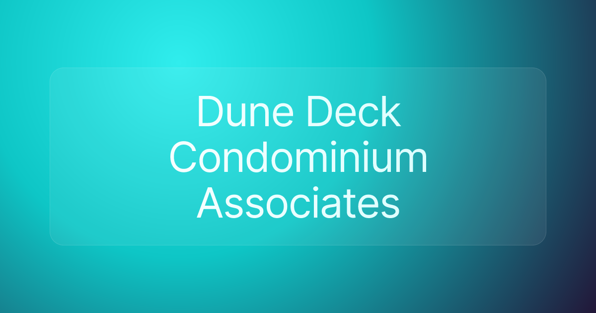 Dune Deck Condominium Associates