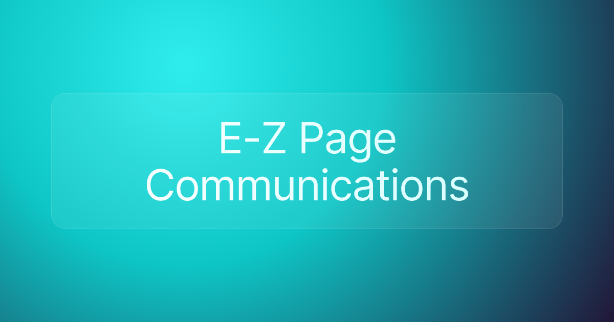 E-Z Page Communications