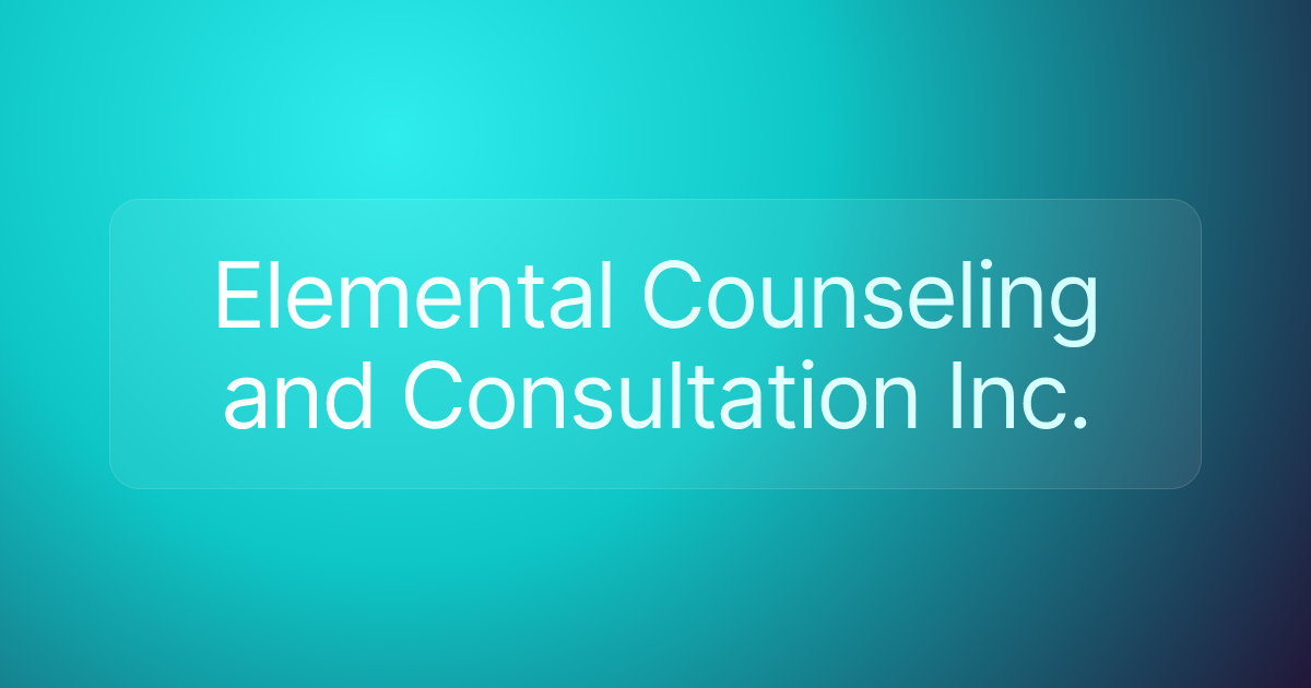 Elemental Counseling and Consultation Inc.