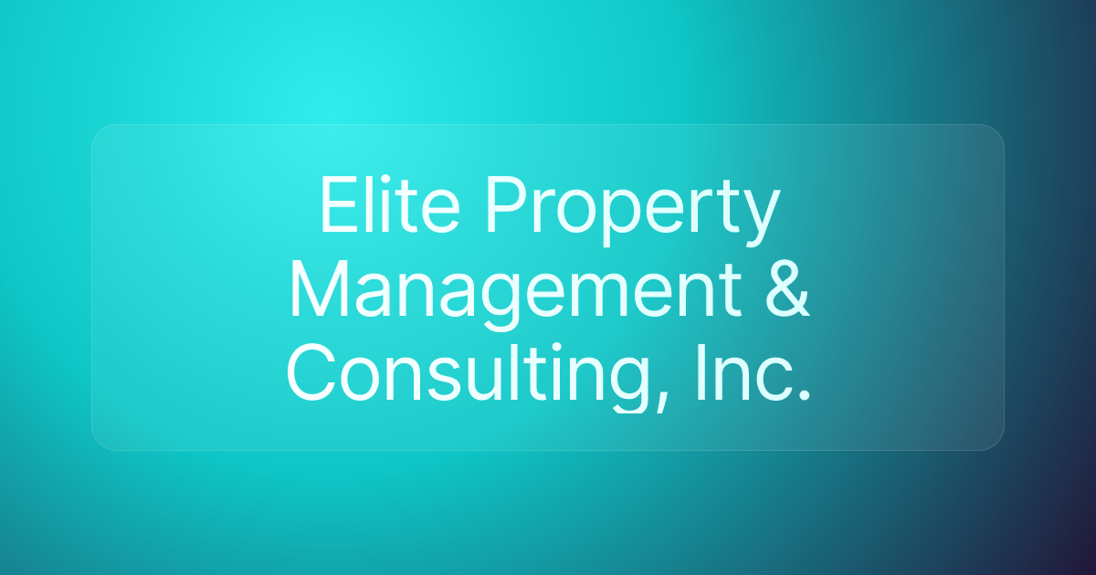 Elite Property Management & Consulting, Inc.