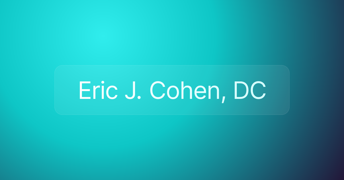 Eric J. Cohen, DC