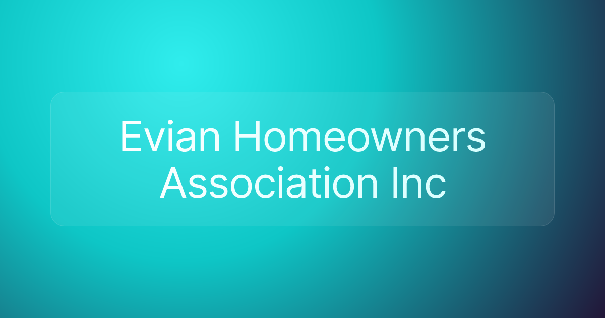Evian Homeowners Association Inc