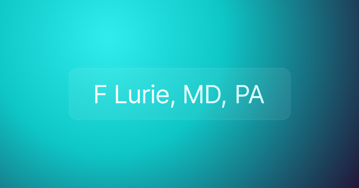 F Lurie, MD, PA