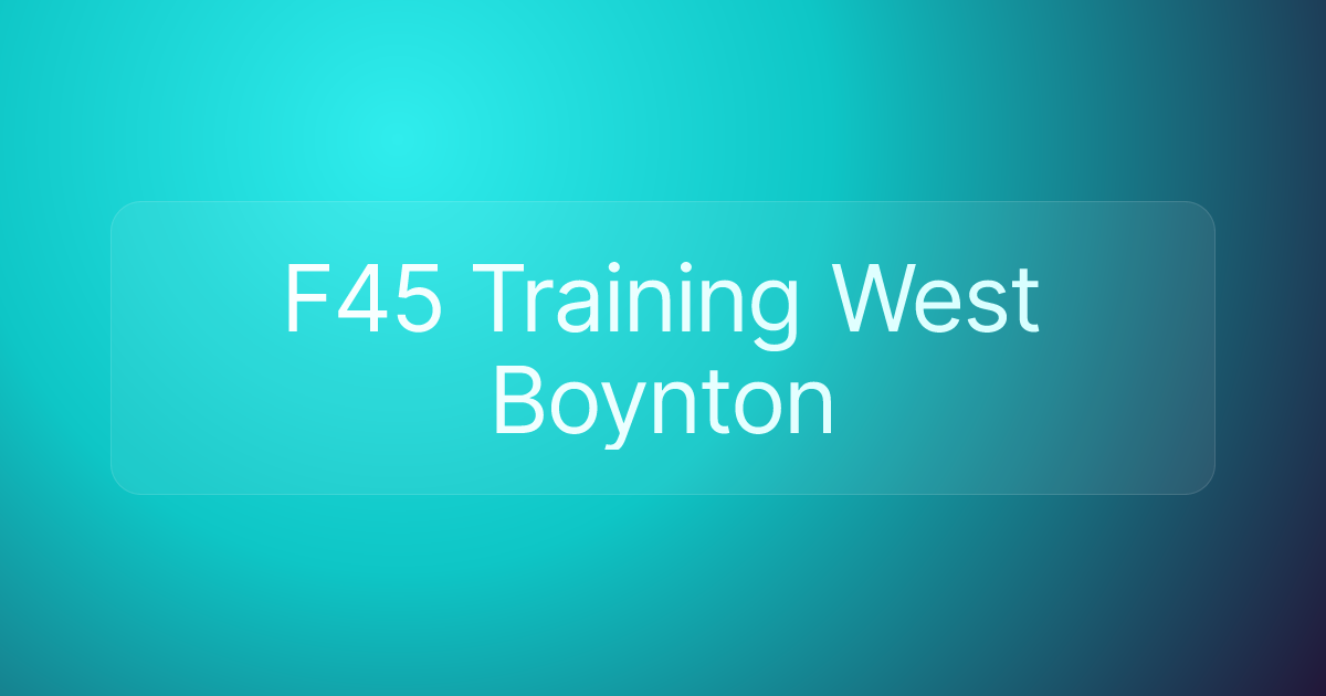 F45 Training West Boynton
