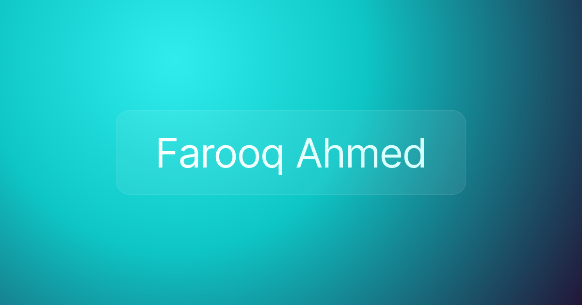 Farooq Ahmed