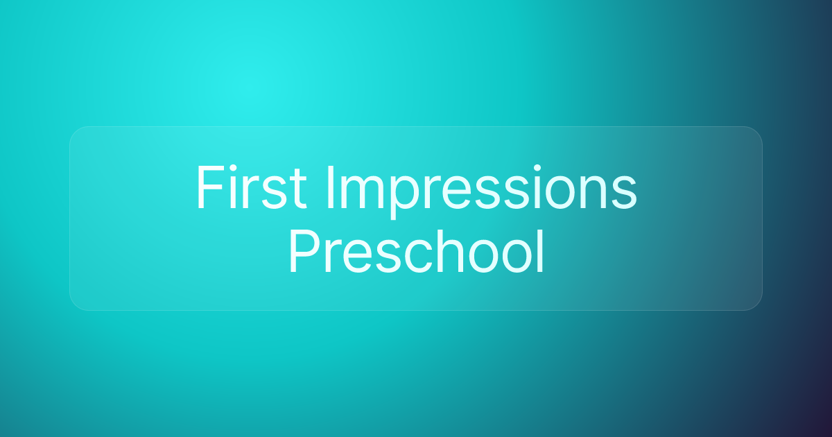 First Impressions Preschool