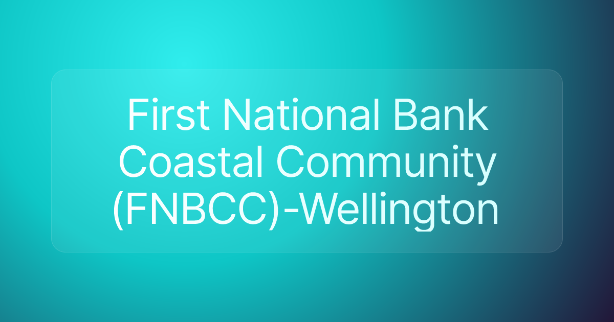 First National Bank Coastal Community (FNBCC)-Wellington