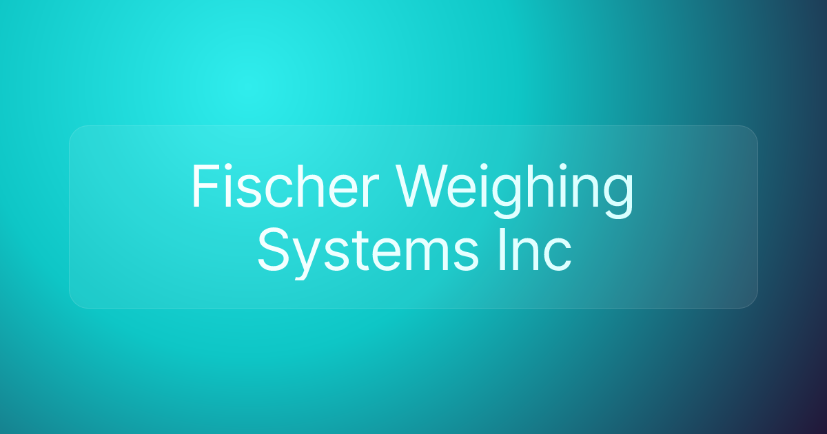 Fischer Weighing Systems Inc