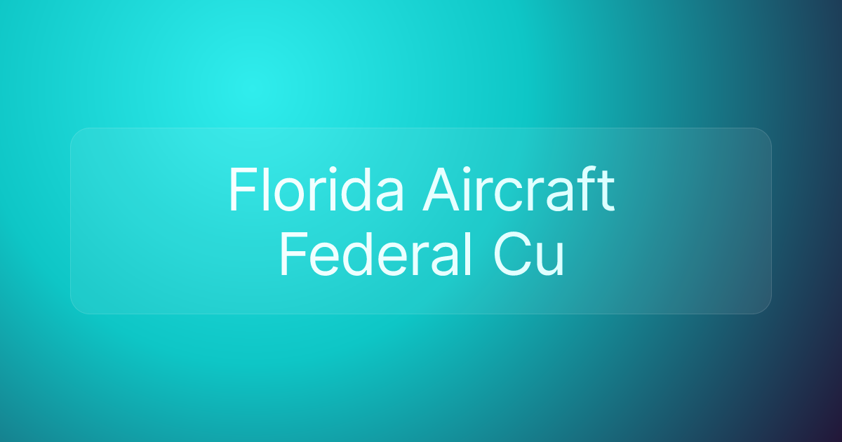 Florida Aircraft Federal Cu