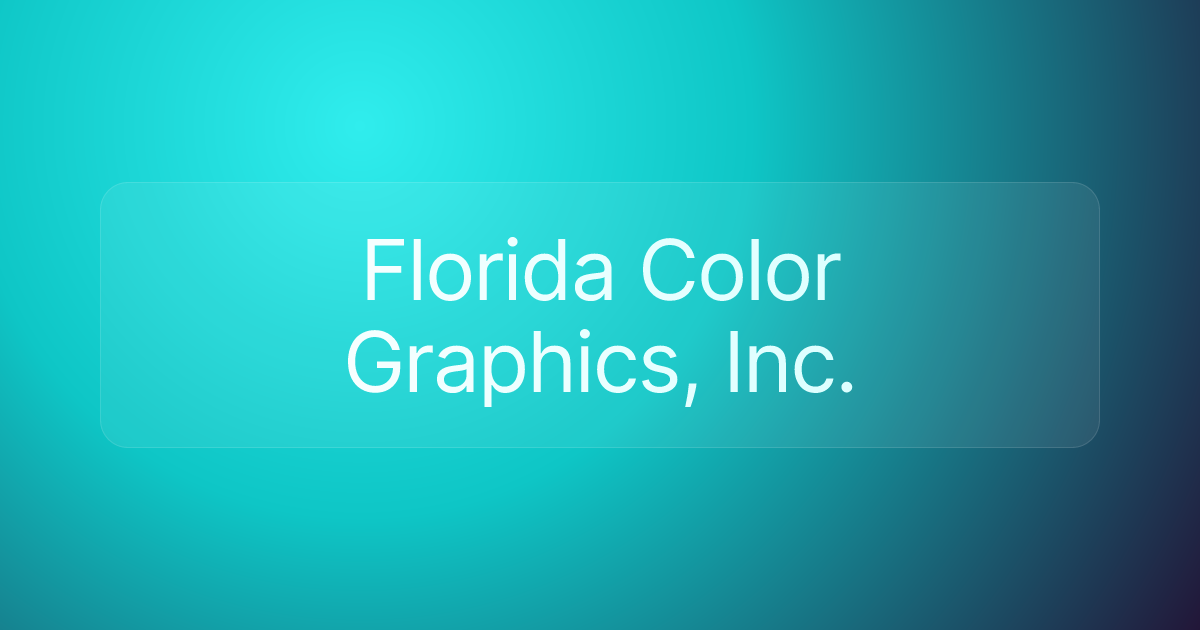Florida Color Graphics, Inc.