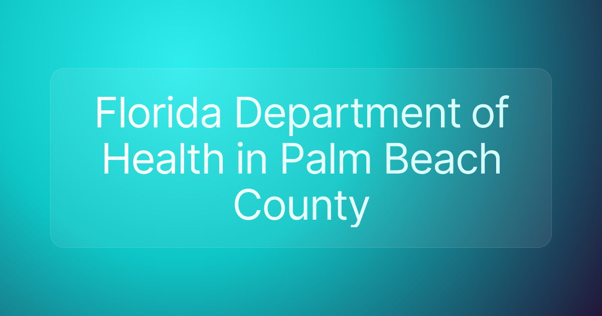 Florida Department of Health in Palm Beach County