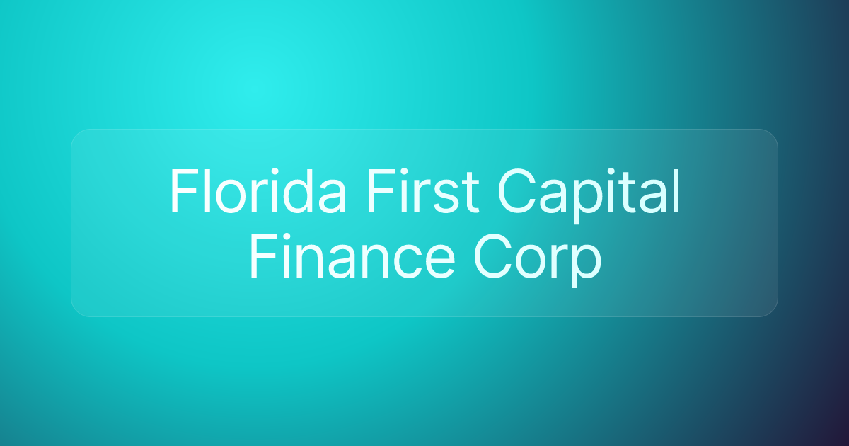 Florida First Capital Finance Corp