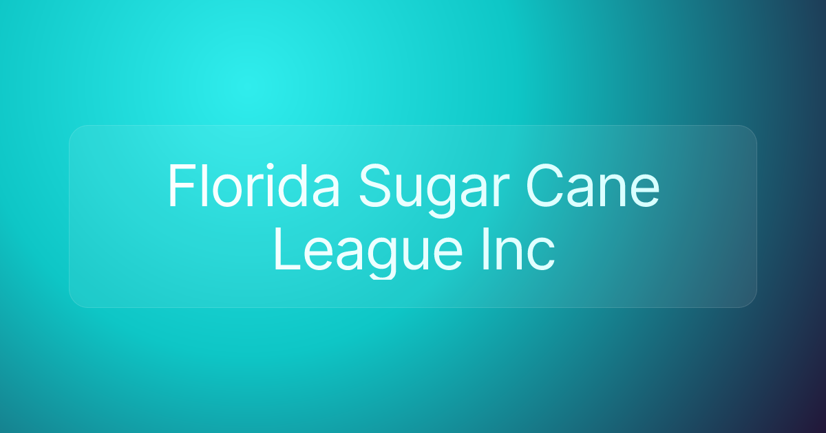 Florida Sugar Cane League Inc