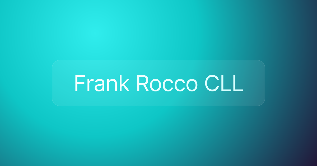 Frank Rocco CLL