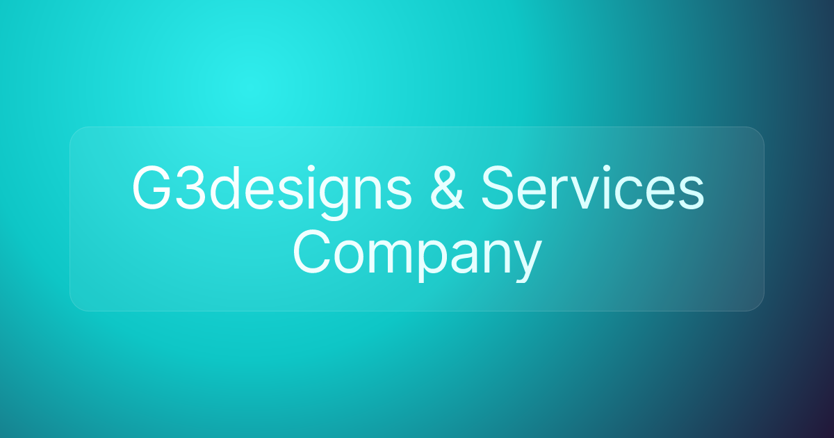 G3designs & Services Company