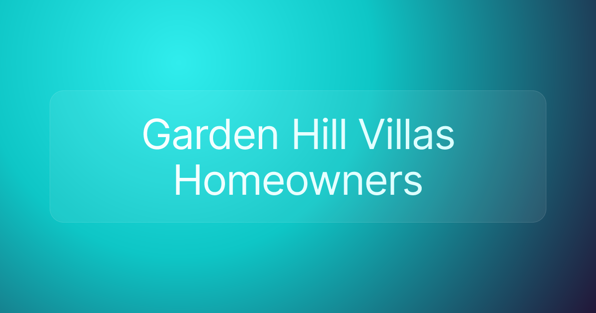 Garden Hill Villas Homeowners