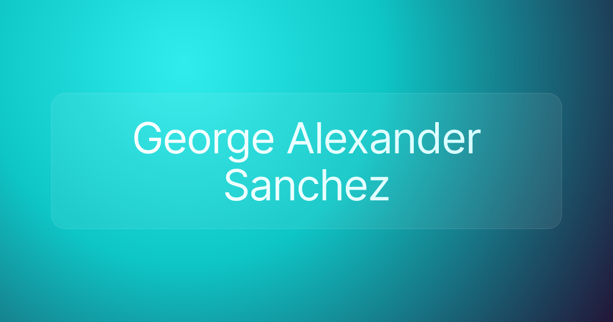 George Alexander Sanchez