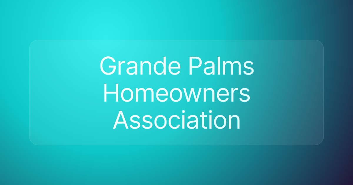 Grande Palms Homeowners Association