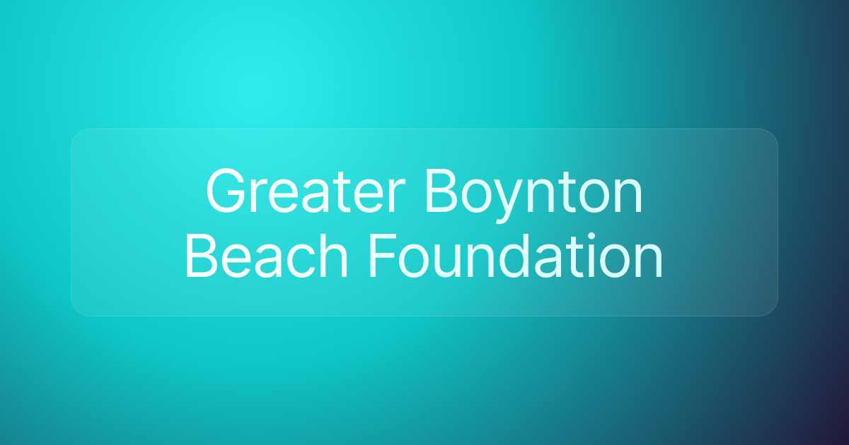 Greater Boynton Beach Foundation