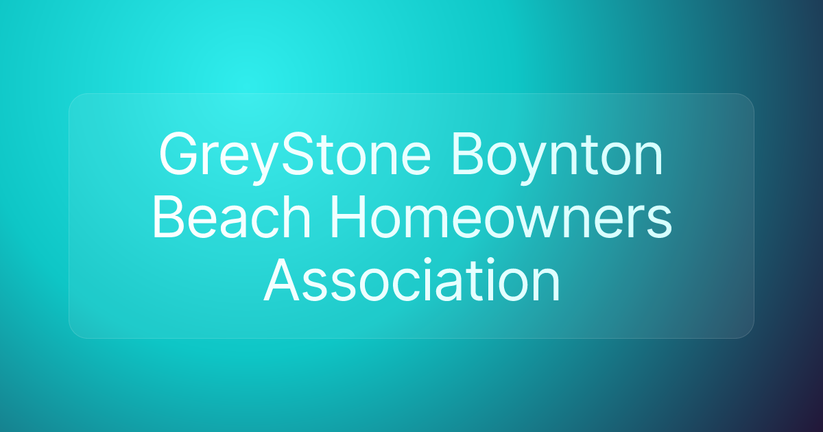 GreyStone Boynton Beach Homeowners Association