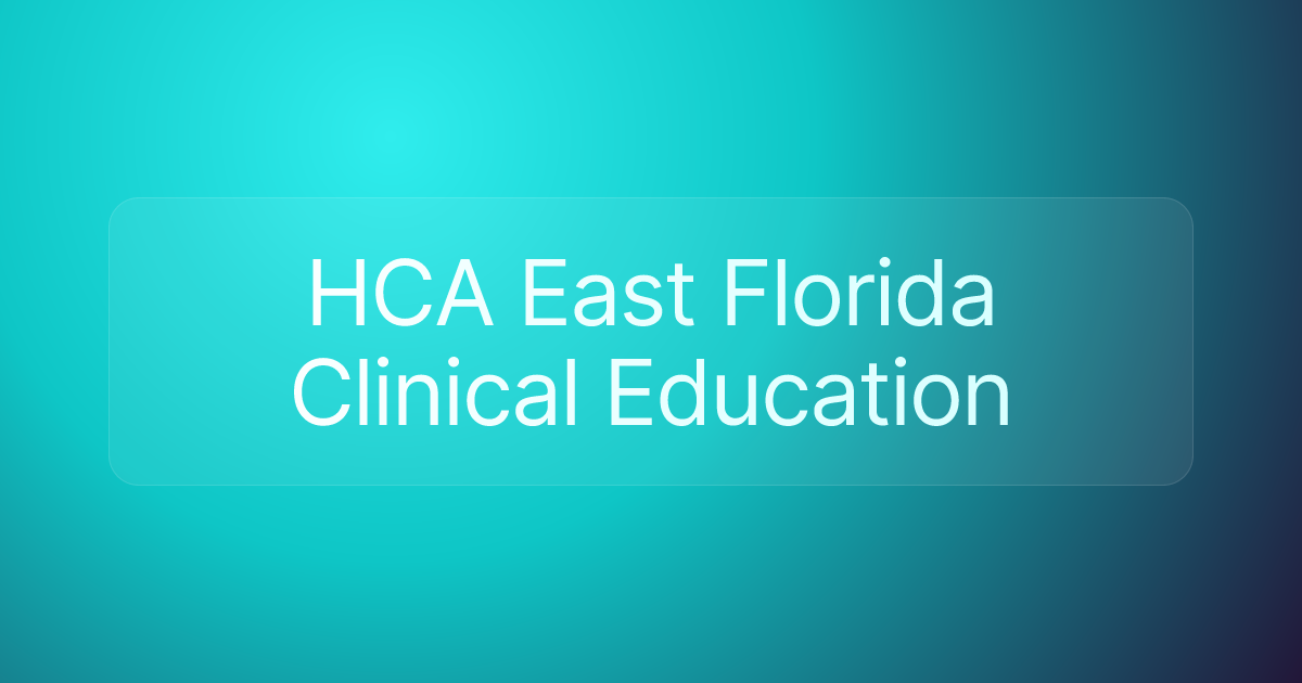 HCA East Florida Clinical Education