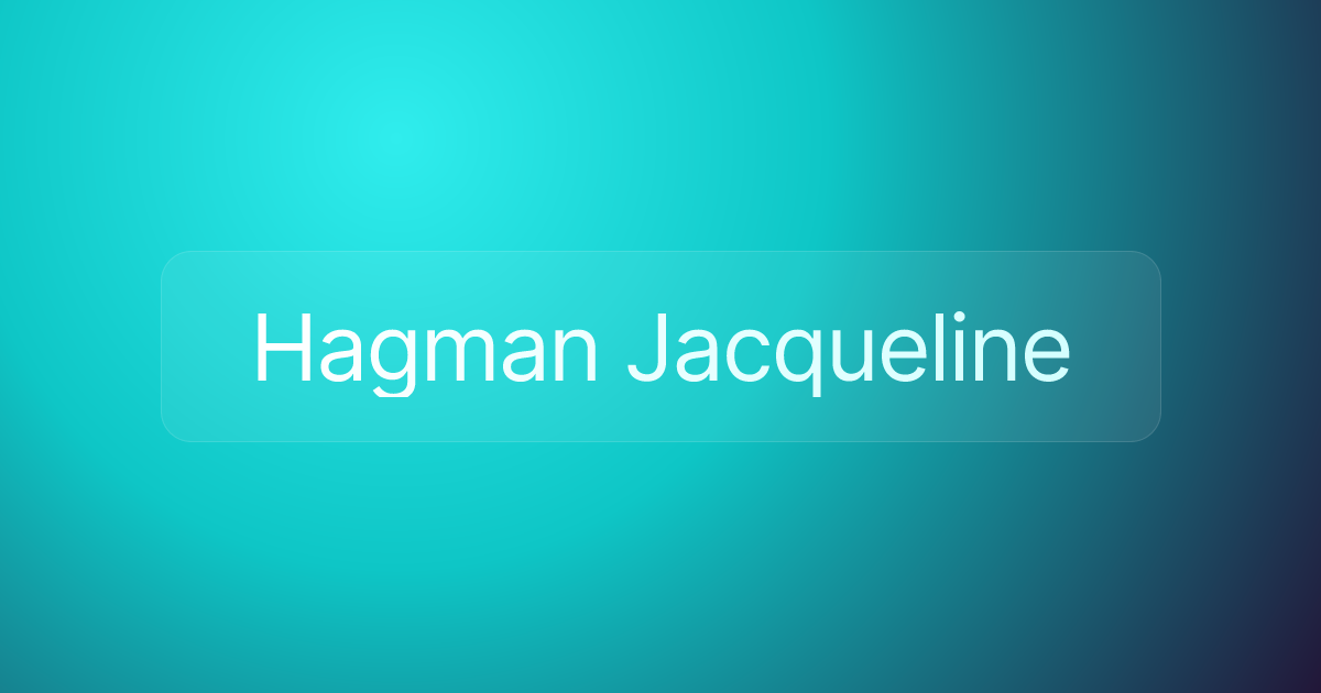 Hagman Jacqueline