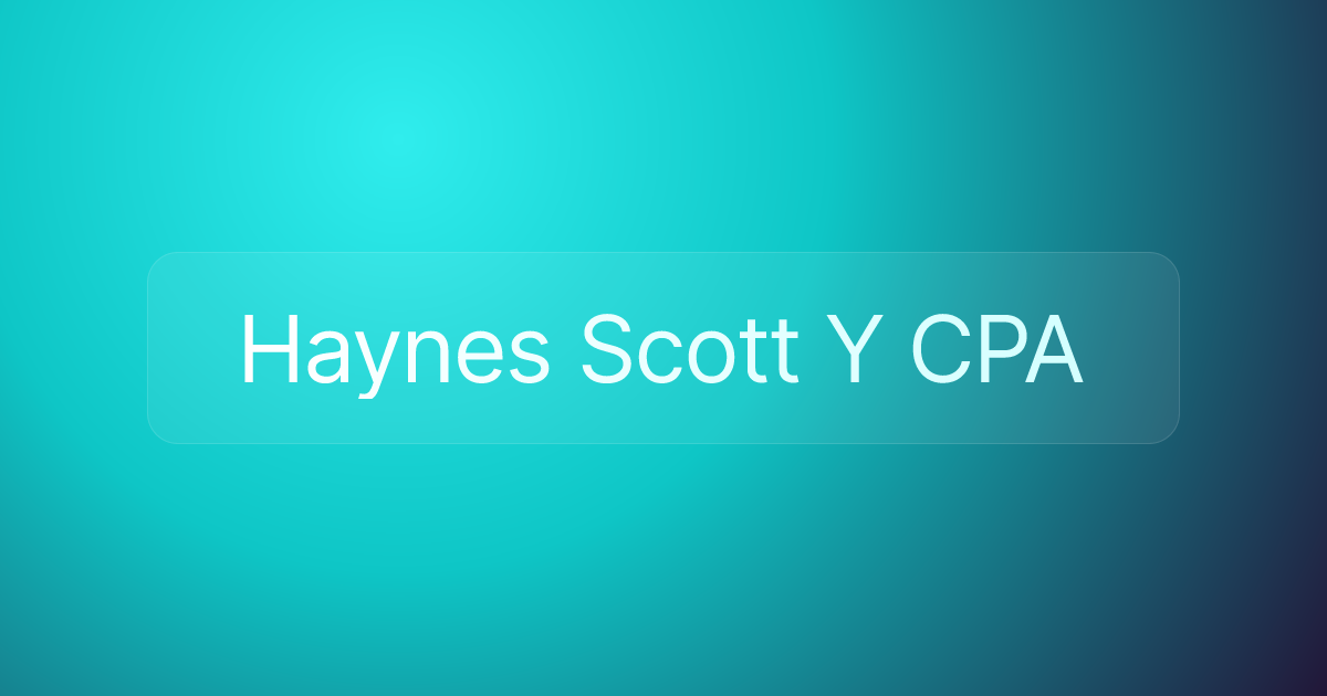 Haynes Scott Y CPA
