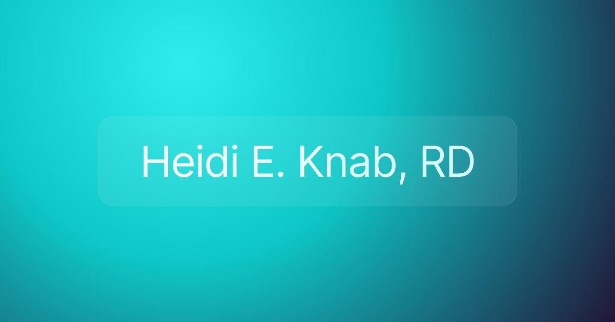 Heidi E. Knab, RD