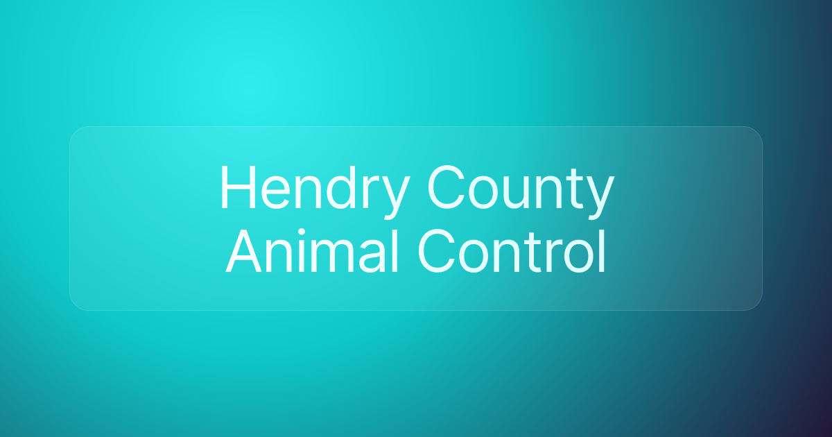 Hendry County Animal Control