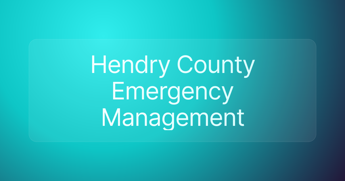 Hendry County Emergency Management