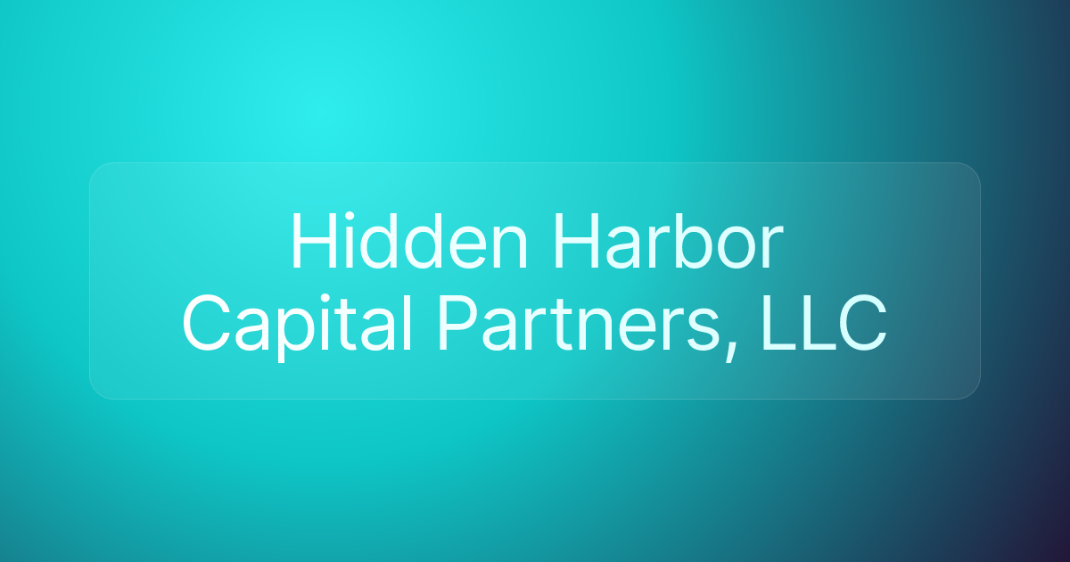 Hidden Harbor Capital Partners, LLC