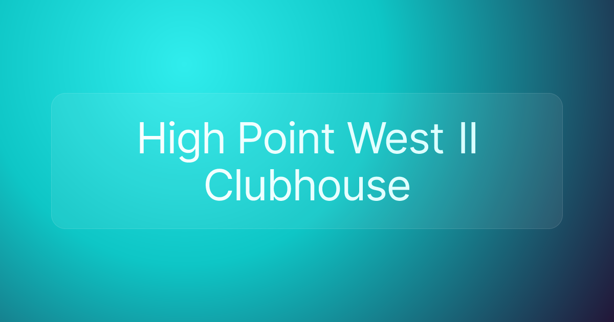 High Point West II Clubhouse