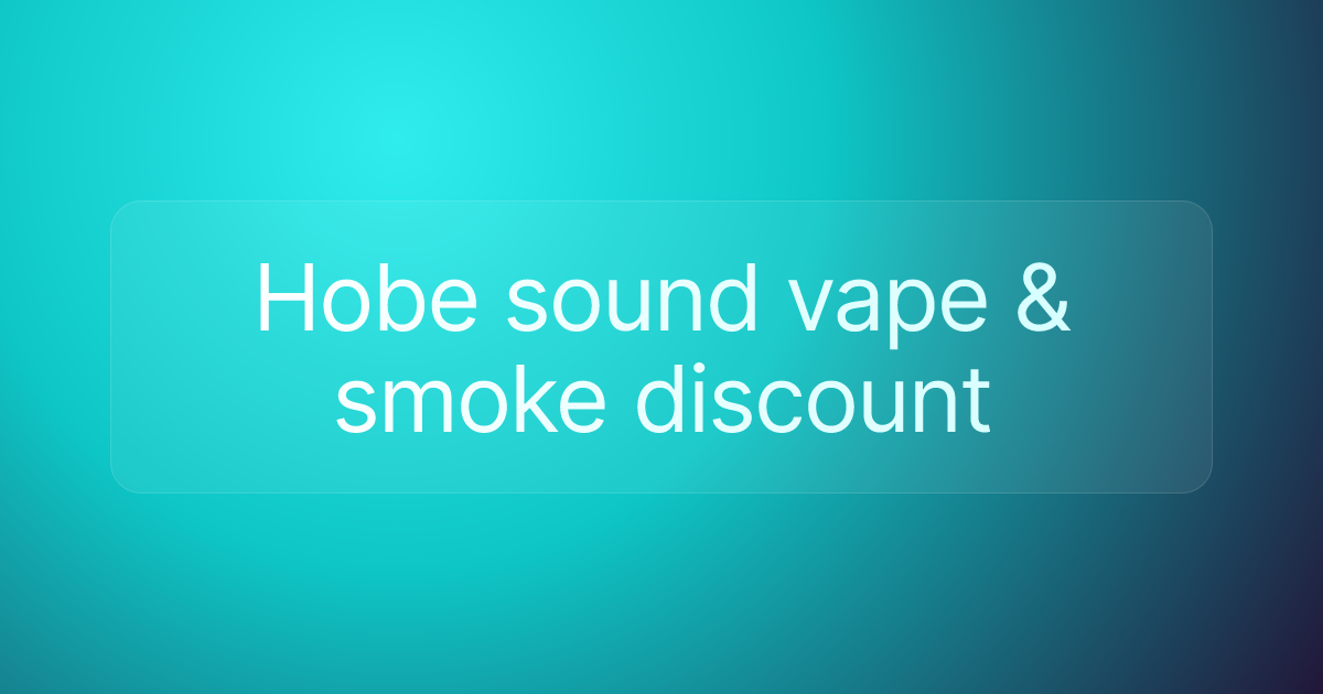 Hobe sound vape & smoke discount