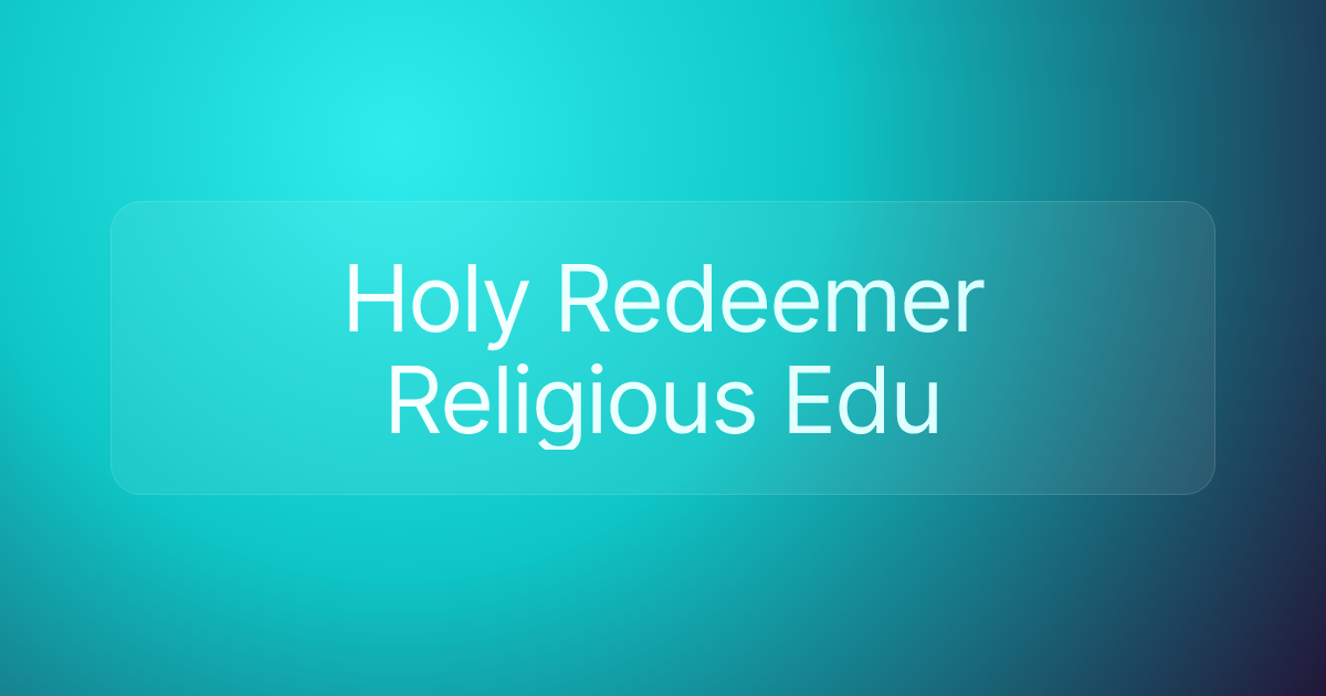 Holy Redeemer Religious Edu