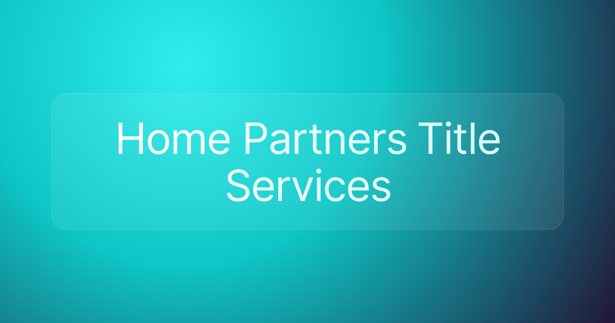 Home Partners Title Services