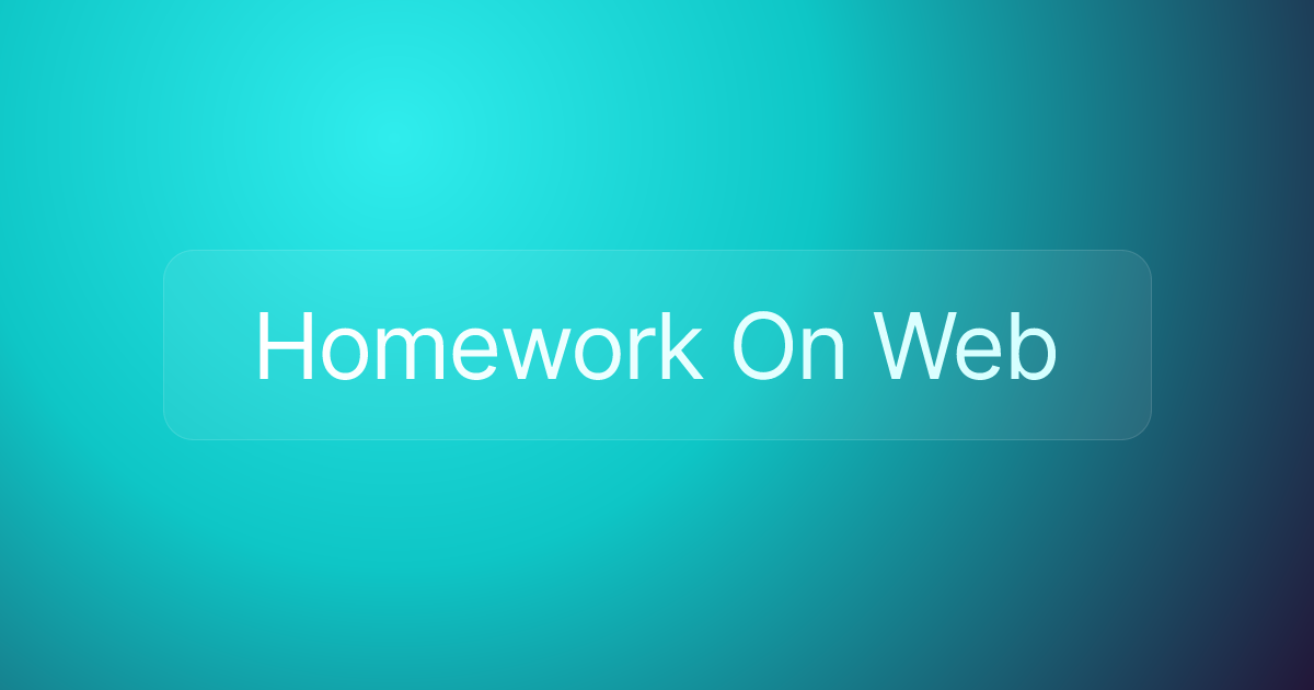Homework On Web