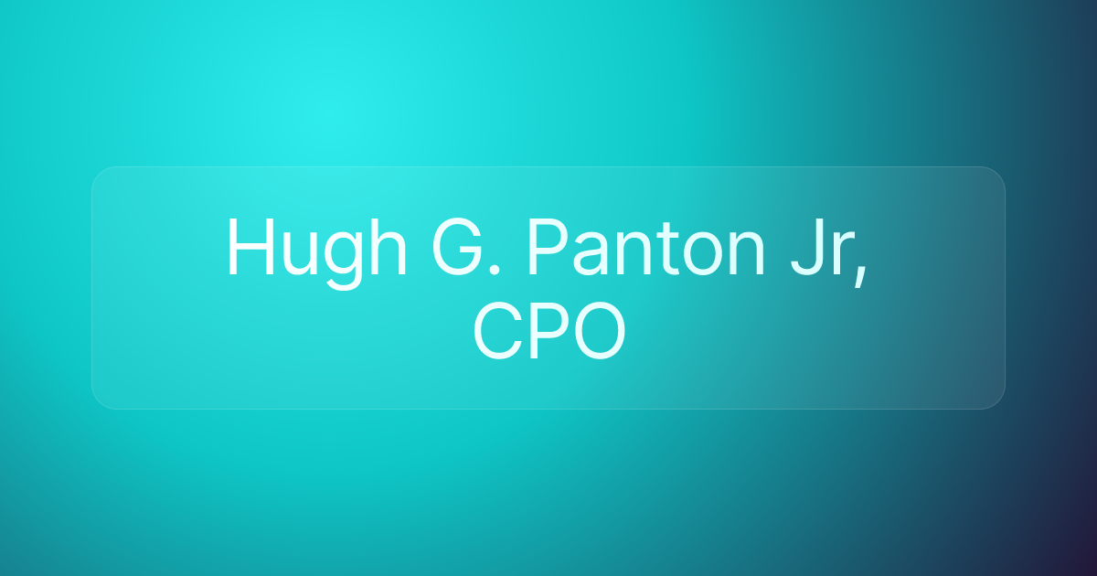 Hugh G. Panton Jr, CPO
