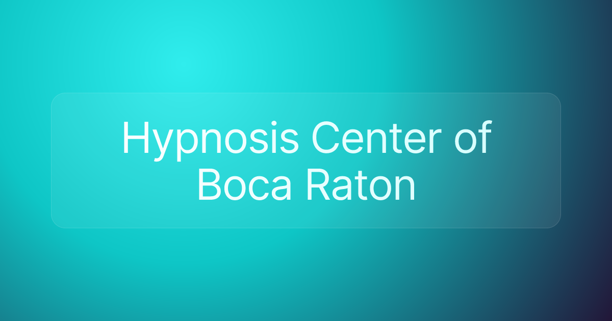 Hypnosis Center of Boca Raton