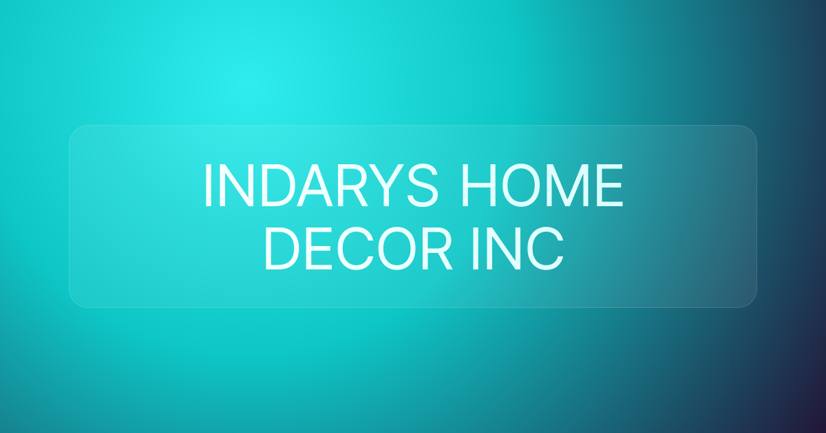 INDARYS HOME DECOR INC