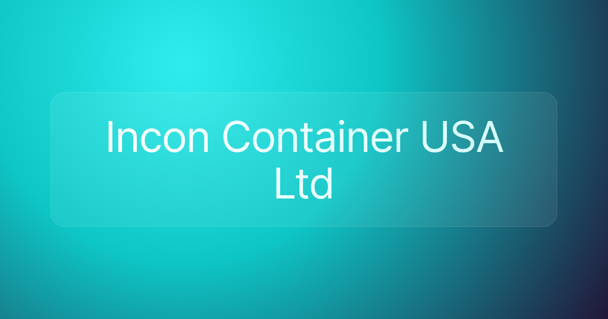 Incon Container USA Ltd