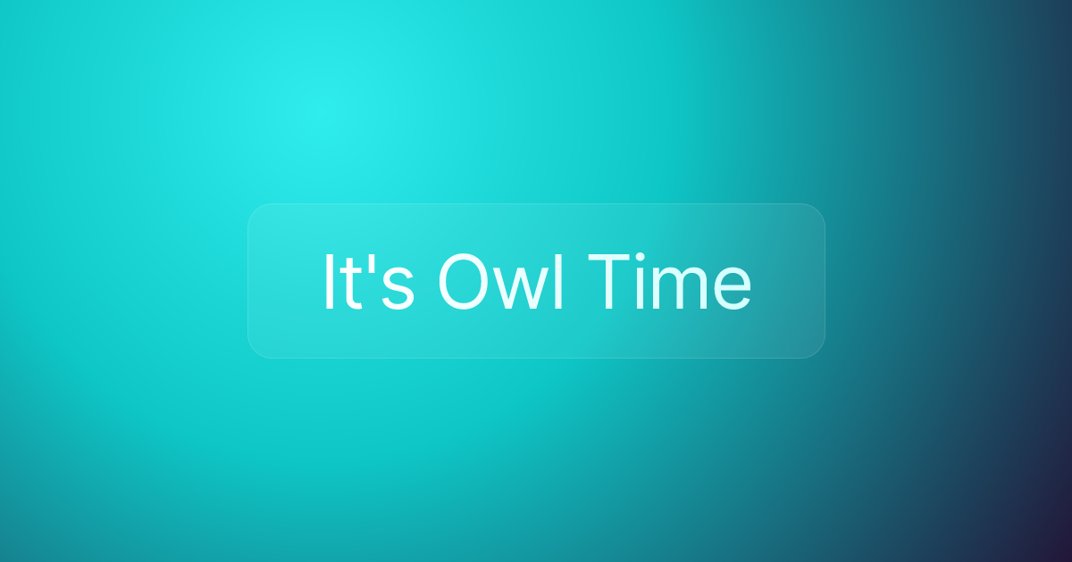 It's Owl Time