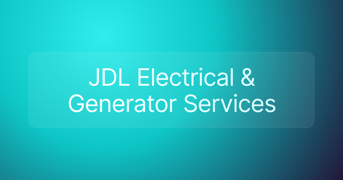 JDL Electrical & Generator Services
