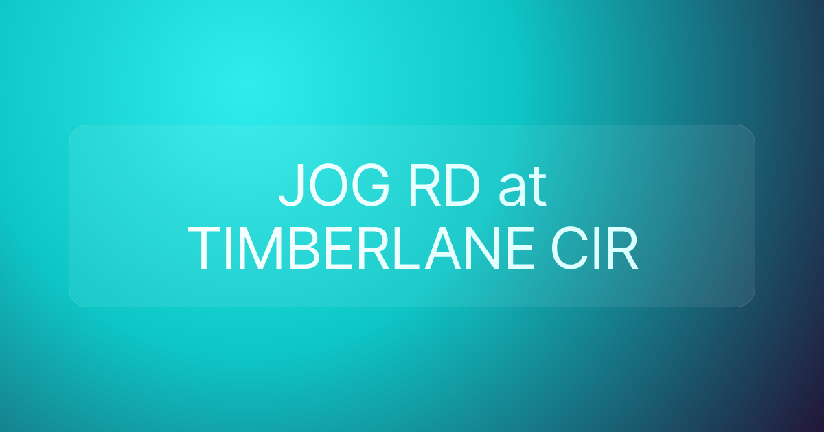 JOG RD at TIMBERLANE CIR