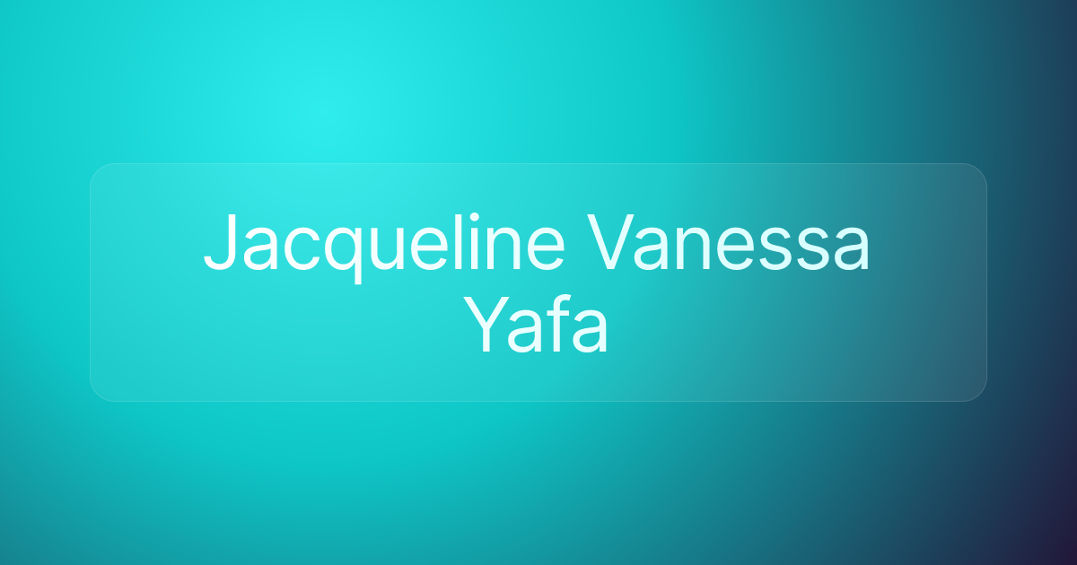 Jacqueline Vanessa Yafa